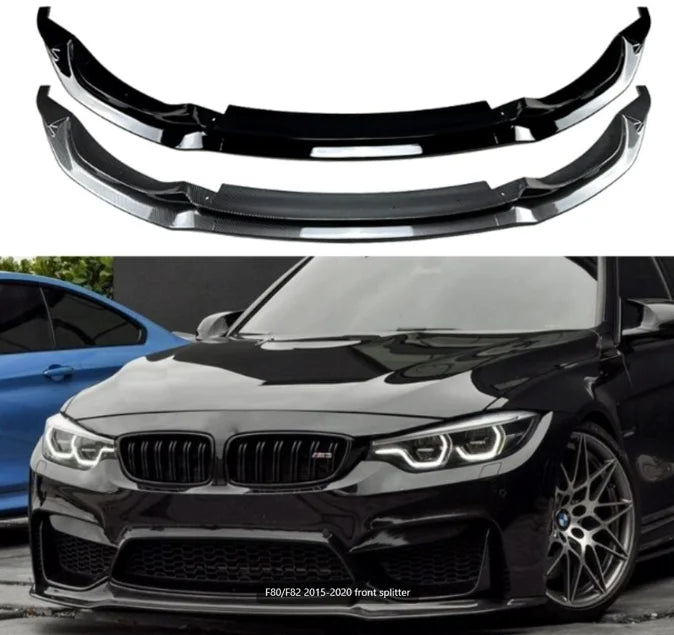 Priekinio bamperio apdaila performance V2 BMW M3 F80 M4 F82 F83 juoda blizgi
