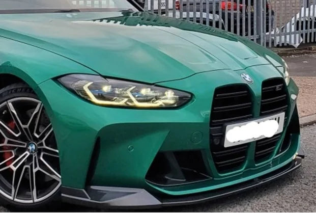 Priekinio bamperio apdaila performance stiliaus BMW M3 G80 M4 G82 G83 juoda blizgi
