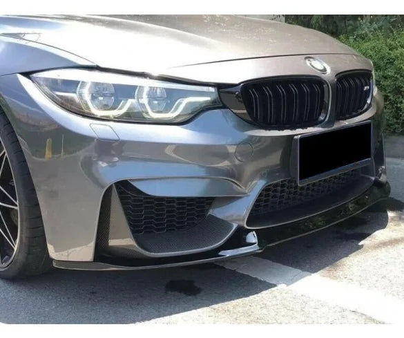 Priekinio bamperio apdaila CS stiliaus BMW M3 F80 M4 F82 F83 juoda blizgi